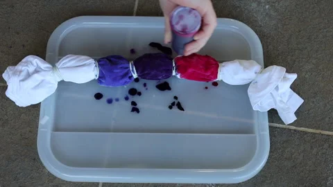 Up Close Tie Dying Craft Tie dye Stock Footage 197539147