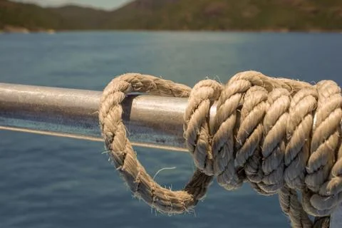 Close-up of a Tied Rope 库存照片