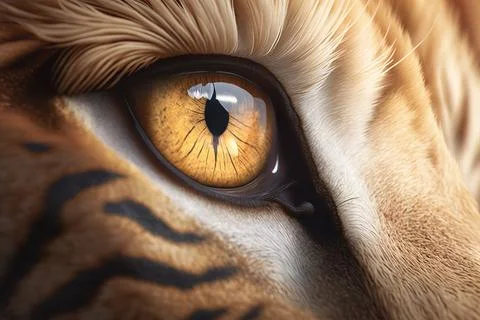 A close up of a tiger's eye with a tiger pattern on it's face realistic eye.. Stock Illustration