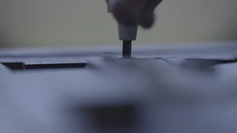 Close up of tightening screw Stock Footage 160521345
