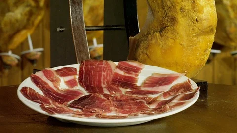 Close-Up, Tilt Up, 10 Seconds Or Greater, Plate, Indoors, Day, Food, Serrano Stock Footage 94048394