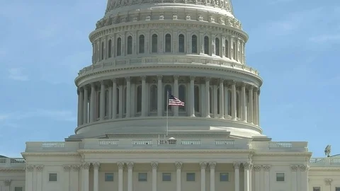Close tilt down of capitol building dome in washington d.c. Stock Footage