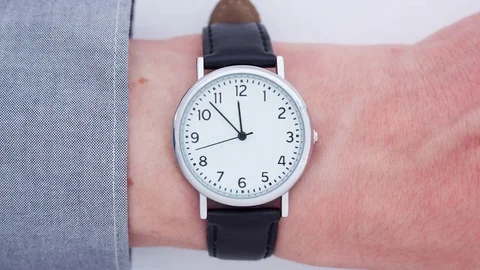 Close up time-lapse of a Caucasian man wearing a wrist watch Video stock 75918580