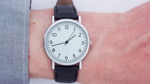 Close up time-lapse of a Caucasian man wearing a wrist watch Video stock 75922575
