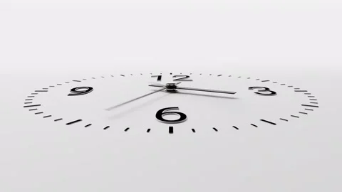 Close-up time-lapse of minimalist black wall clock, neutral white background Stock Footage 306544492