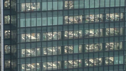 Close up time lapse shot of office building window at night. Stock Footage 337654531