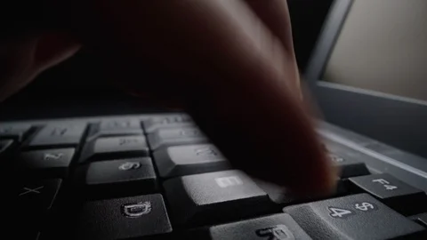 Close-up time lapse typing on keyboard with fingers. Macro soft focus dolly shot Stock Footage 115959800