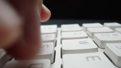 Close-up time lapse typing on keyboard with fingers. Macro soft focus dolly shot Stock Footage 116436712