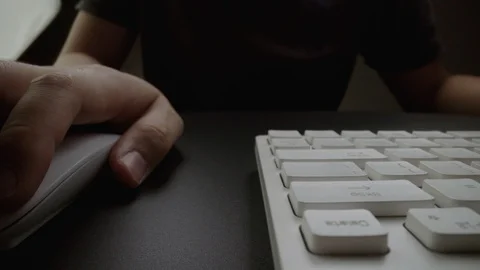 Close-up time lapse typing on keyboard with fingers. Macro soft focus dolly shot Stock Footage 117265490