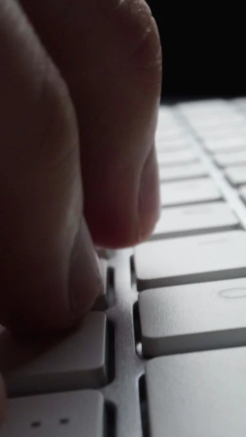 Close-up time lapse typing on keyboard with fingers. Macro soft focus dolly shot Stock Footage 284300084