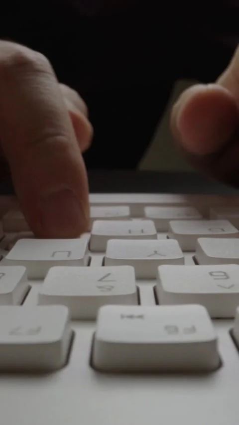 Close-up time lapse typing on keyboard with fingers. Macro soft focus dolly shot Stock Footage 285552769