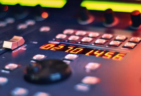 Close up at the timecode of a studio controller Stock Photos