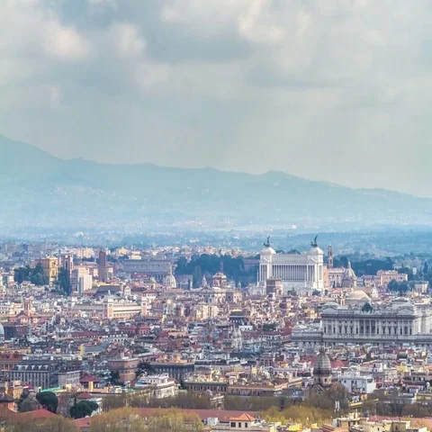 Close-up timelapse of clouds over the Rome and Vittoriano National Monument 스톡 동영상 69544183