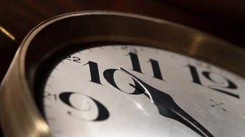 CLOSE UP TIMELAPSE, an old HAC wind up clock over 3 hours Stock Footage 145750917
