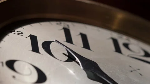 CLOSE UP TIMELAPSE, ZOOM OUT, a HAC wind up clock over 3 hours Stock Footage 145750576