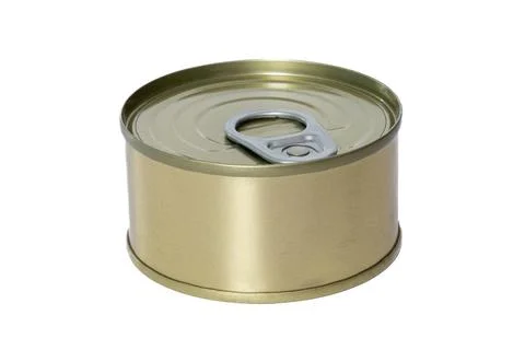 Close up of a tin can on a white background Stock Photos