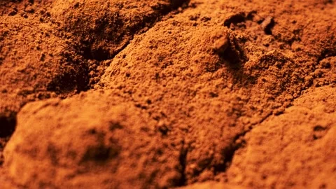 Close up of tiramisu dessert texture with cocoa powder Stock Footage 334132074