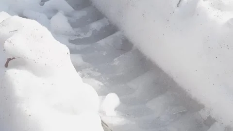 Close-up of tire prints in snow Stock Footage 335646711