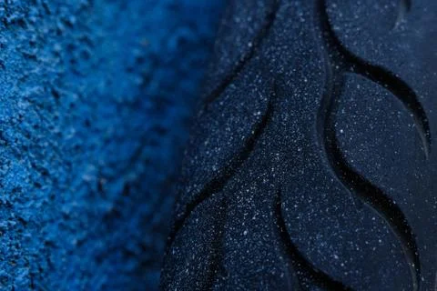 Close up tire texture pattern with blue light Foto stock