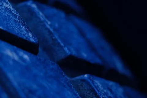 Close up tire texture pattern with blue light Stock Photos