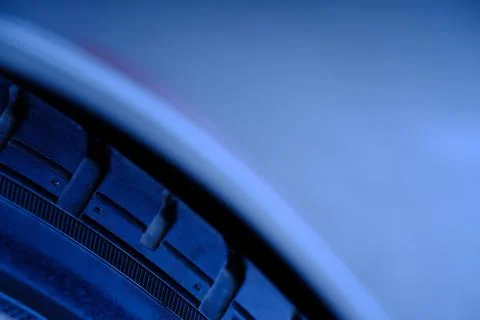 Close up tire texture pattern with blue light Foto stock