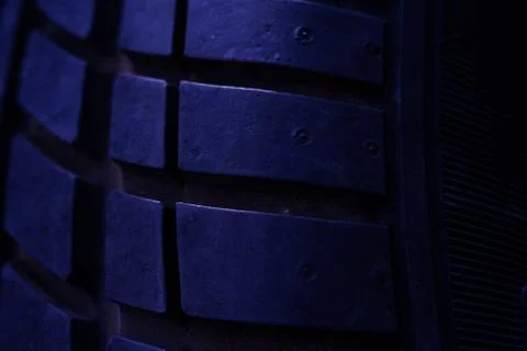 Close up tire texture pattern with purple light Stock Photos