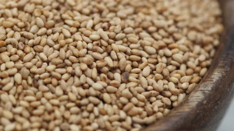 Close up of toasted sesames seed Видео 162643912