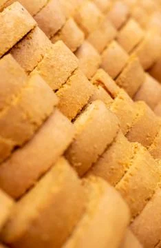 Close up of Toasts with selective focus . Stock Photos
