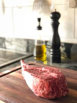 Close up of tomahawk ribeye steak Stock Photos