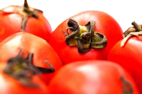 Close up of tomato isolated on white Stock Photos