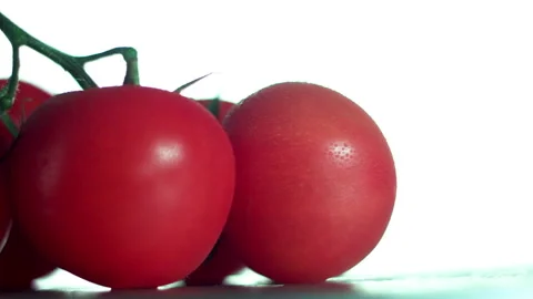 Close-up of tomatoes on a white background Stock Footage 169933450