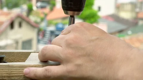 Close-Up Of Tools Screwdriver Turning A Screw. Stock Footage 130504083