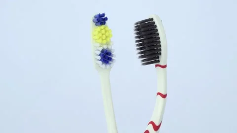 Close up toothbrush footage 1 Stock Footage 149192054