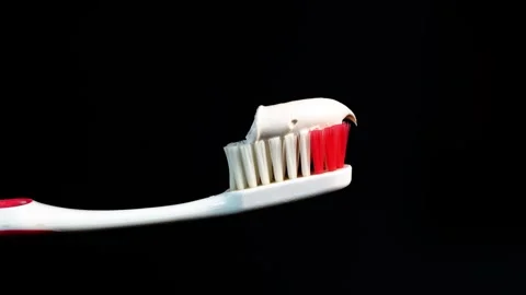 Close Up of Toothbrush with Fresh Toothpaste Paste for Dental Care. Vídeos de archivo 336460669