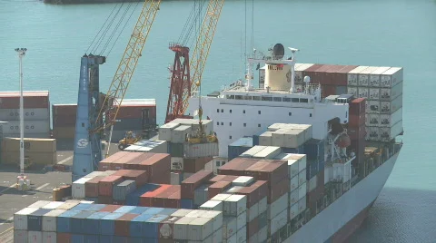 Close up top of container ship loading 스톡 동영상 861836