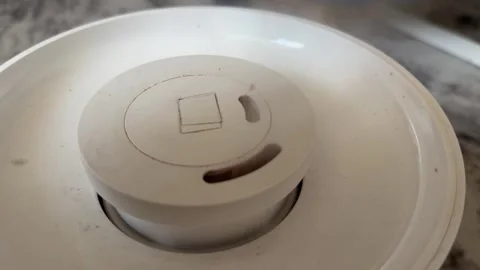 Close up of top cover on compact humidifier or diffuser, modern home wellness Stockbeeldmateriaal 337121099