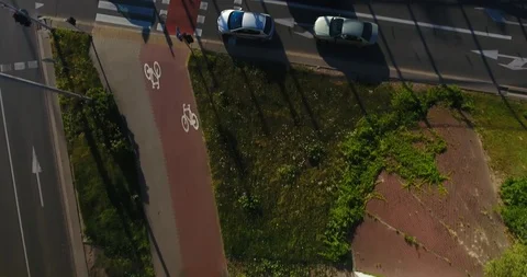 Close Up Top Down Aerial View Of Highway Stock Footage 91105419