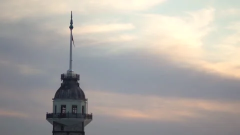 Close up top of the maiden tower, Bosphorus, Istanbul, jk01 Stock Footage 259564825