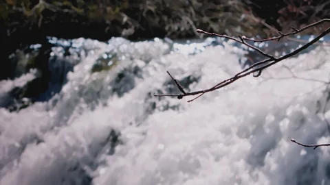 Close Up (Top of Powerful Waterfall) Massive Flow Video stock 95984921