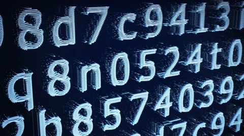 Close Top Right Light Blue Digital Line Numbers HD Loop Stock Footage 57216991