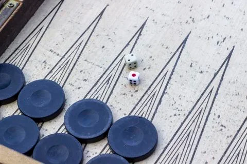Close-up top shoot of dice of backgammon under open light Stock Photos
