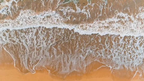 Close up top view of blue wave on a tropical paradise beach in the Caribbean. Stock Footage 274326827