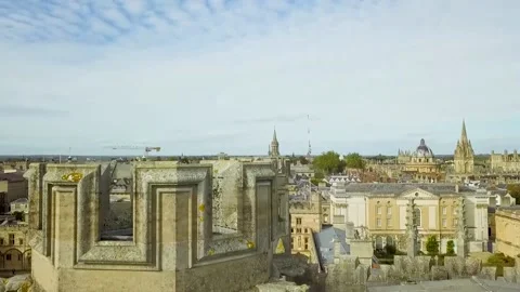 Close to Top view of a Cathedral School, Drone Footage, HD, 25F Stock Footage 170825412