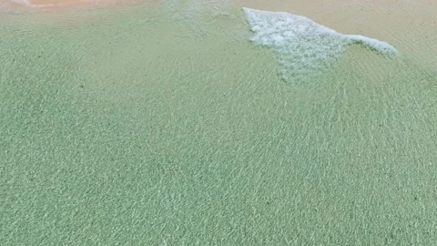 Close-up top view of Crystal water in beach. Stock Footage 246472570