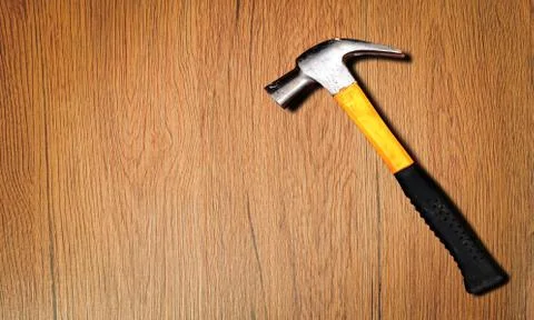 Close up top view of hammer Stock Photos