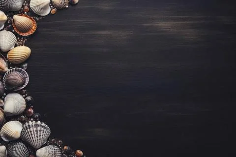  Close-up top view of shellfish texture showcasing intricate details with ... Stockfoto's