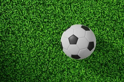 Close up of top view soccer or football game field with grass, before the s.. Stock Illustration