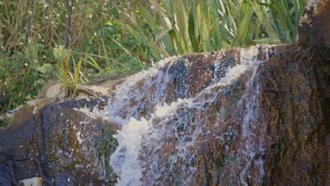 Close up on the top of a waterfall Stock Footage 252260936