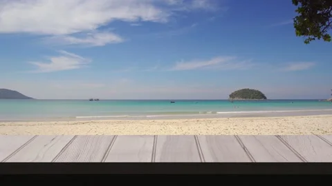Close up top Wood table texture Table bar on outdoor sunny day. Beautiful  Видео 149489861