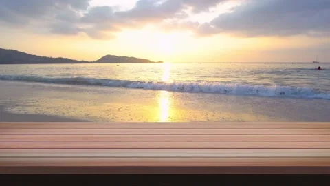 Close up top Wood table texture Table bar on outdoor sunny day. Beautif Stock Footage 149489905